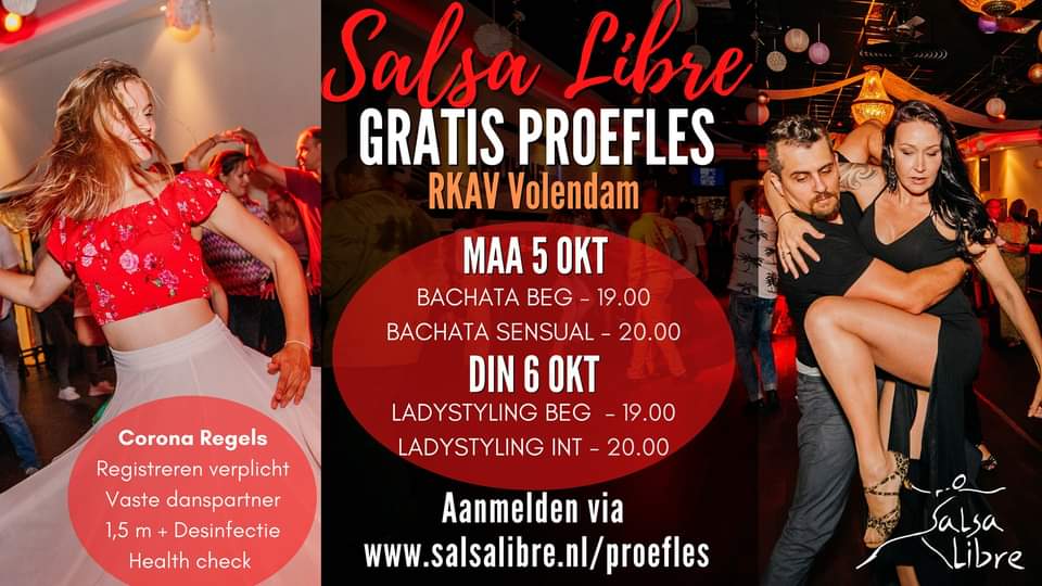 Gratis Proeflessen Bachata & Ladystyling Salsa Libre