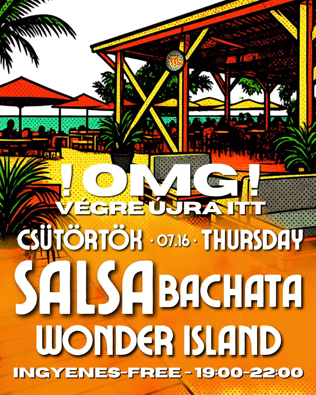 Salsa-Bachata MARGARITA csütörtök 07.23 💃 WONDER ISLAND🕺Margitsziget 🌅 ingyenes-free entry