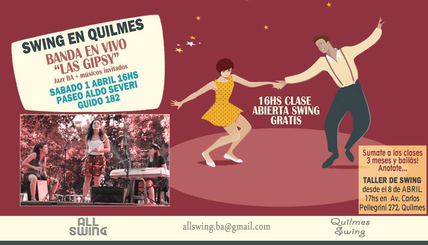 Swing Quilmes Paseo aldo severi + Banda en vivo "Las Gipsy" Jazz