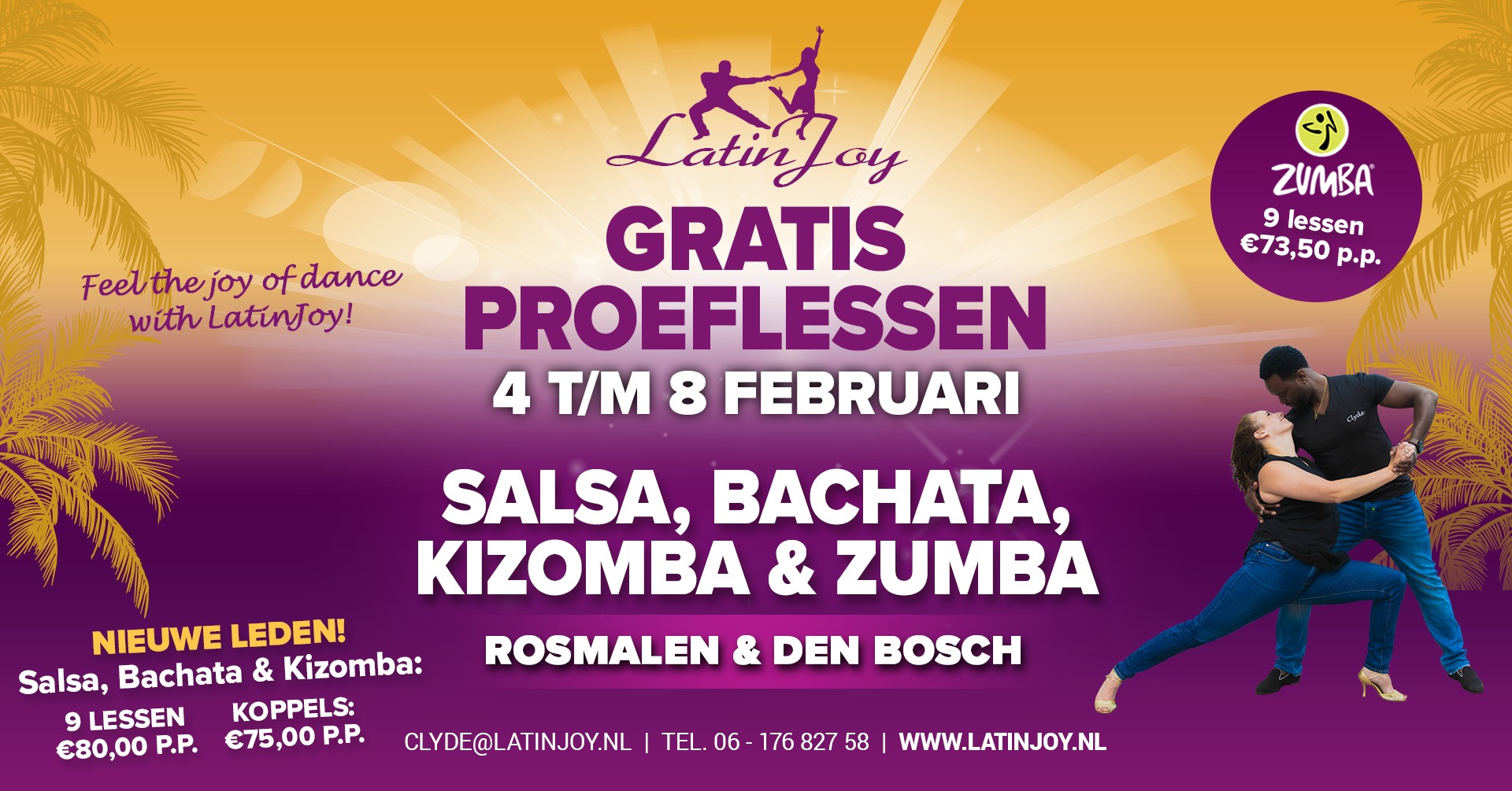 Gratis proeflessen salsa, bachata, kizomba & zumba.