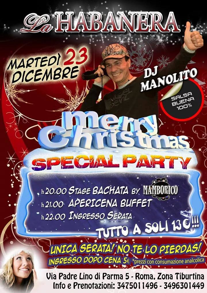 Martedi 23 dicembre Merry Christmas Special Party
