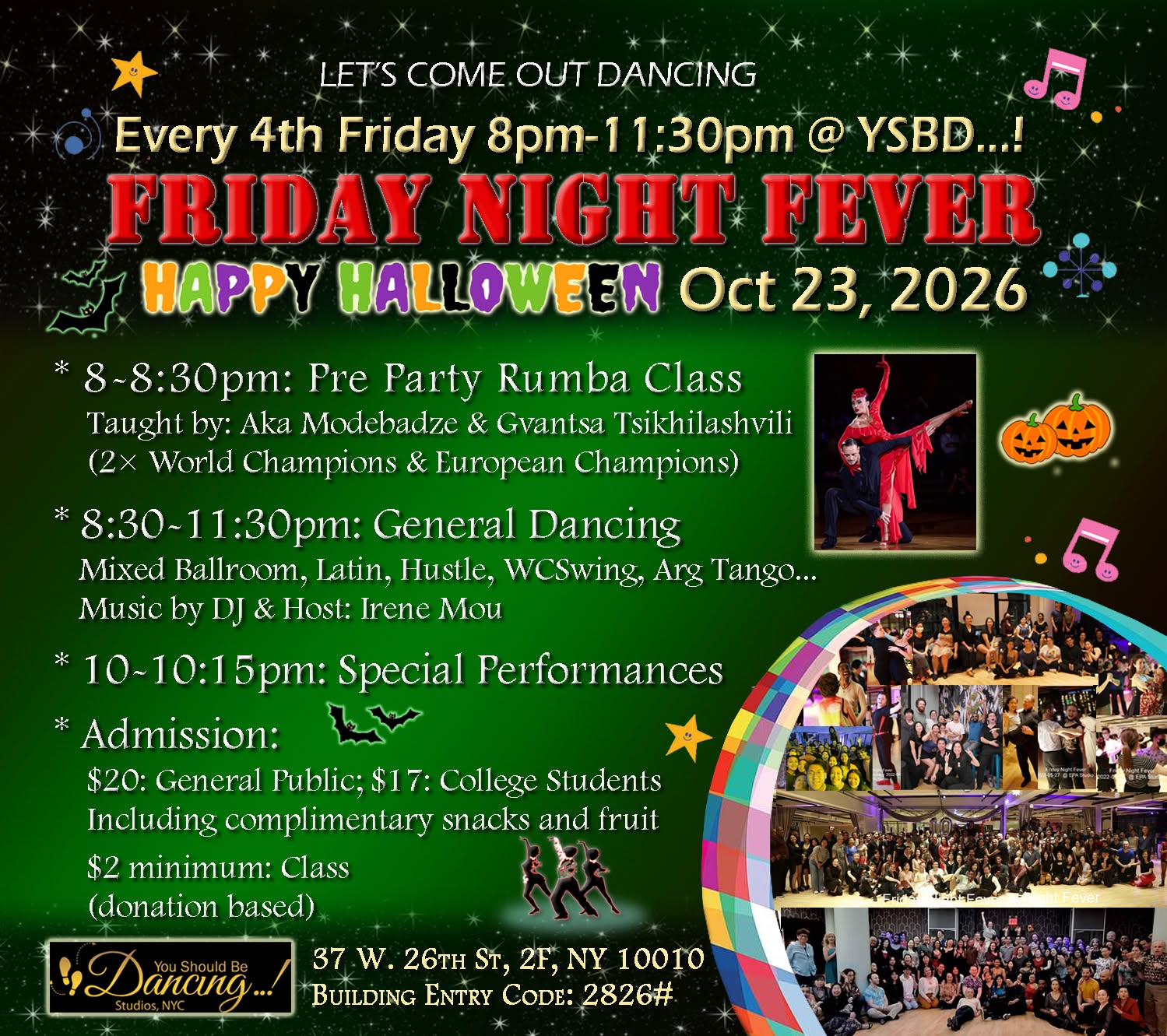 Oct 23 Friday Night Fever HAPPY HALLOWEEN Mixed Ballroom Party @ You Should Be Dancing...!