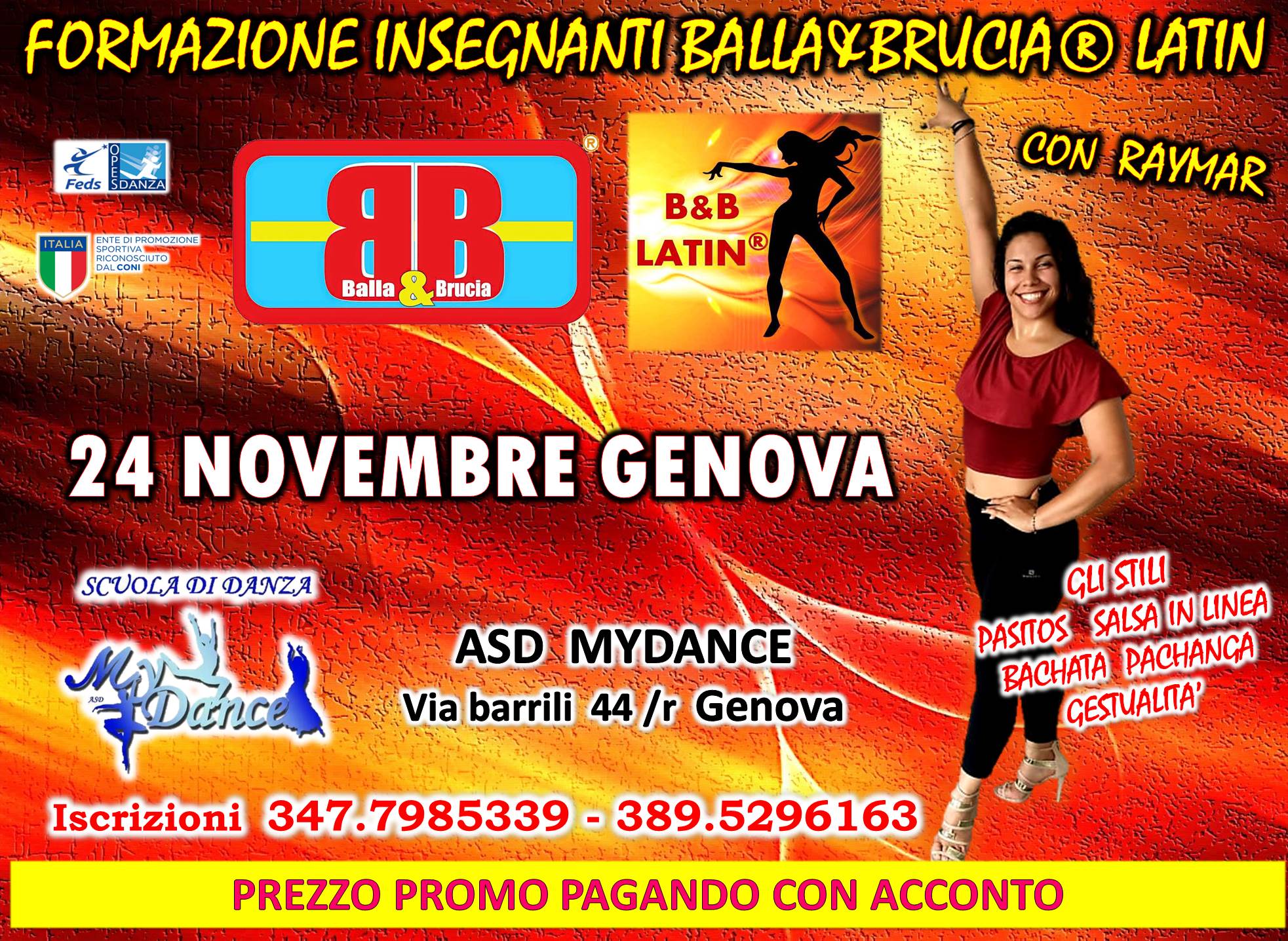 Genova 24 Novembre Formazione Balla&Brucia® LATIN con Raymar