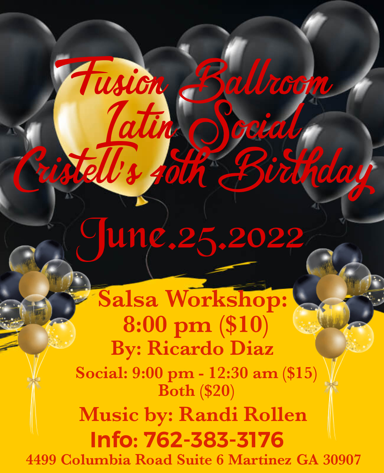 Fusion Ballroom Latin Social Cristell's 40th Birthday