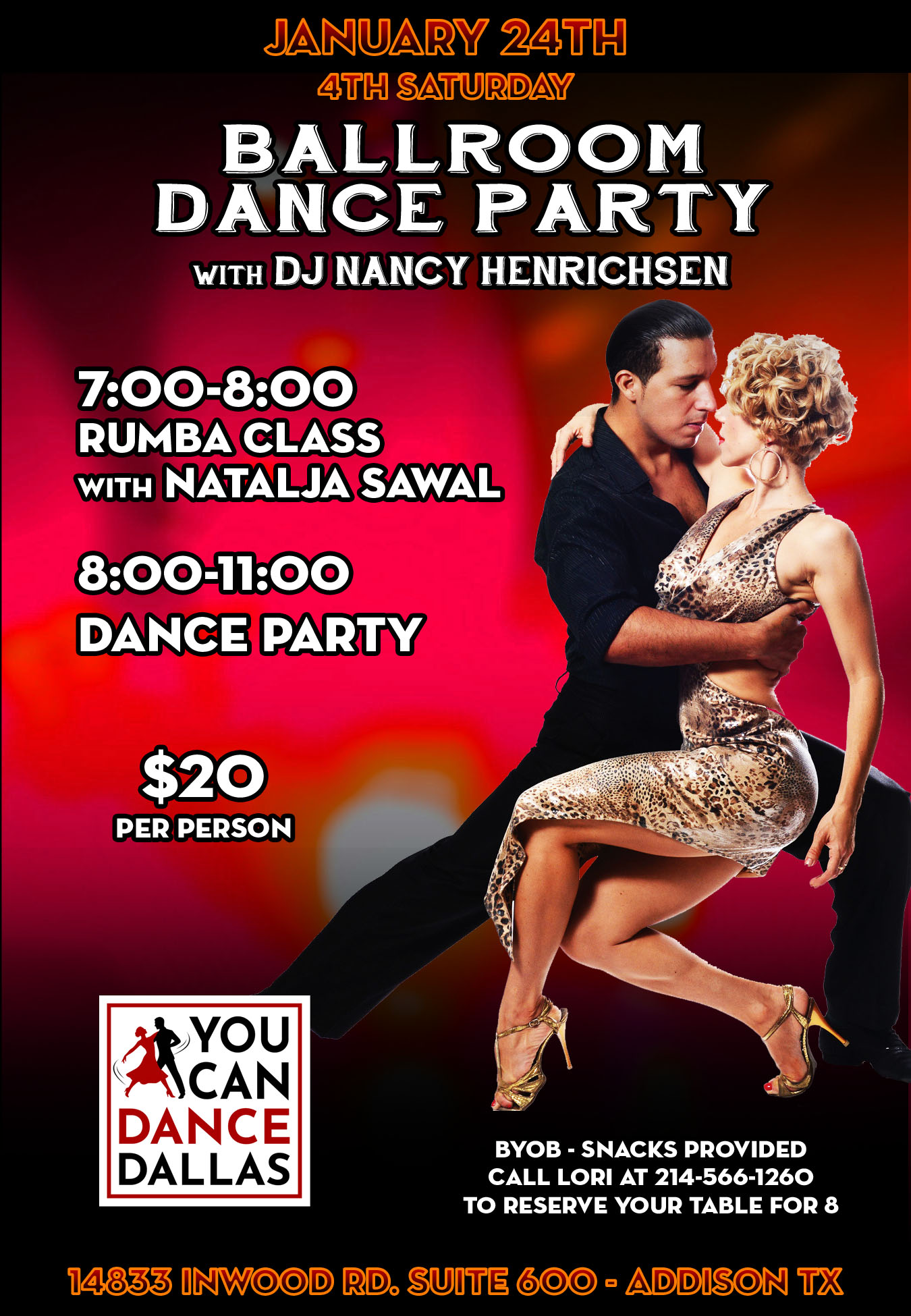 4TH SATURDAY BALLROOM DANCE PARTY & RUMBA CLASS