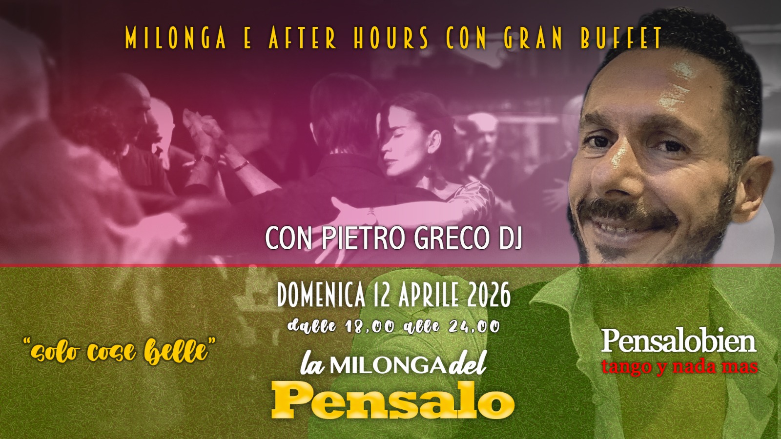 Domenica 12 aprile dalle 19:00! Pensalo con cena a buffet