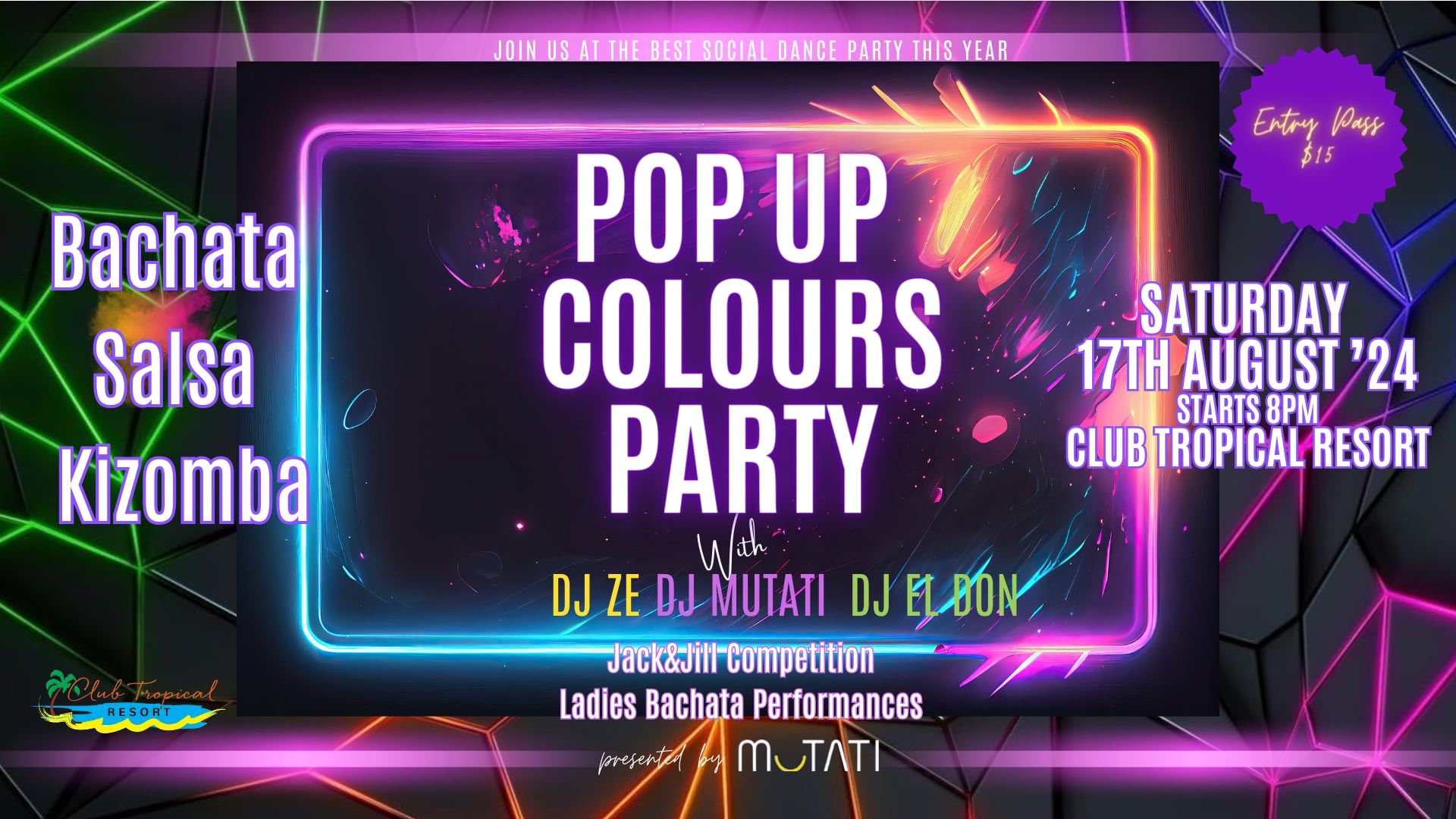 Pop Up Colours Party At Tropical Resort