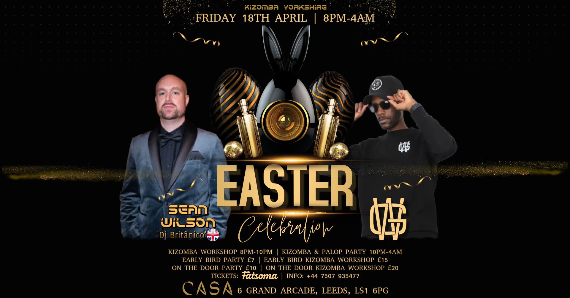 Easter Kizomba & Palop Party Leeds 2025 Workshop & party with Sean Wilson & Dj WG at CASA Leeds