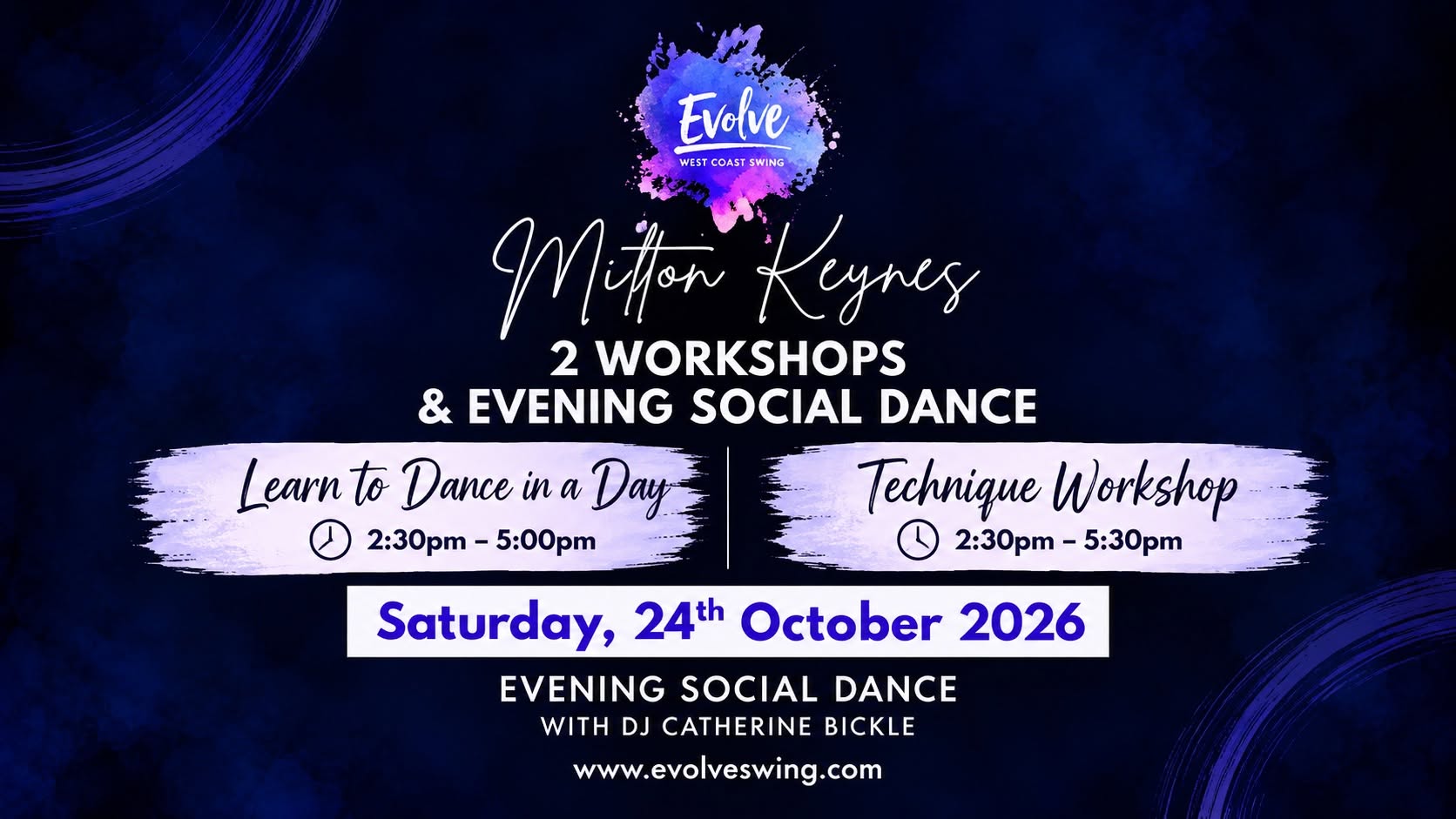Evolve WCS Milton Keynes - 2 Workshops & Evening Social Dance