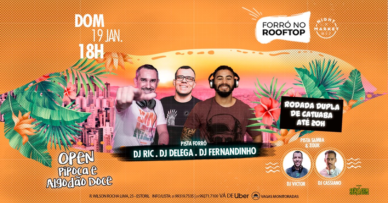 Domingo ✤ Forró No Rooftop ✤ Night Market