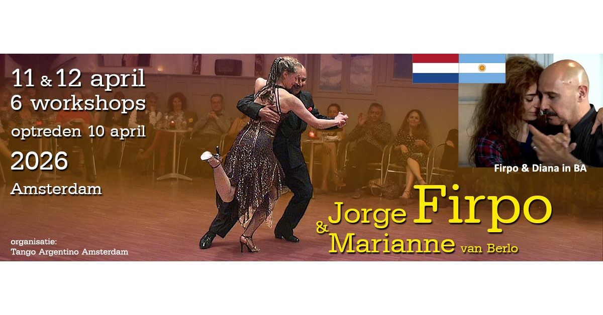 Maestro Jorge Firpo - optreden vr 10 apr + 6 workshops in Amsterdam