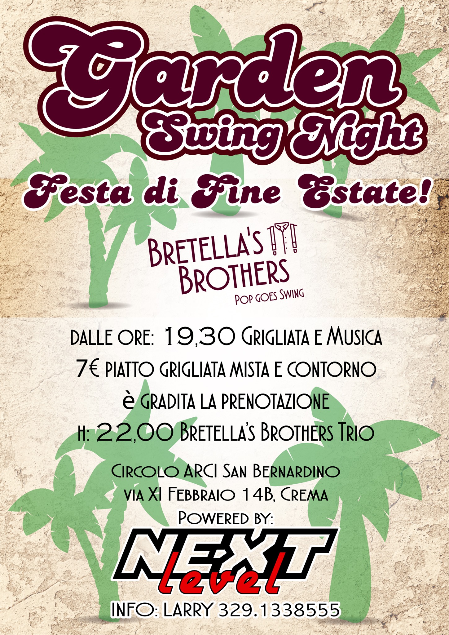 Garden Swing Night Festa di Fine Estate!