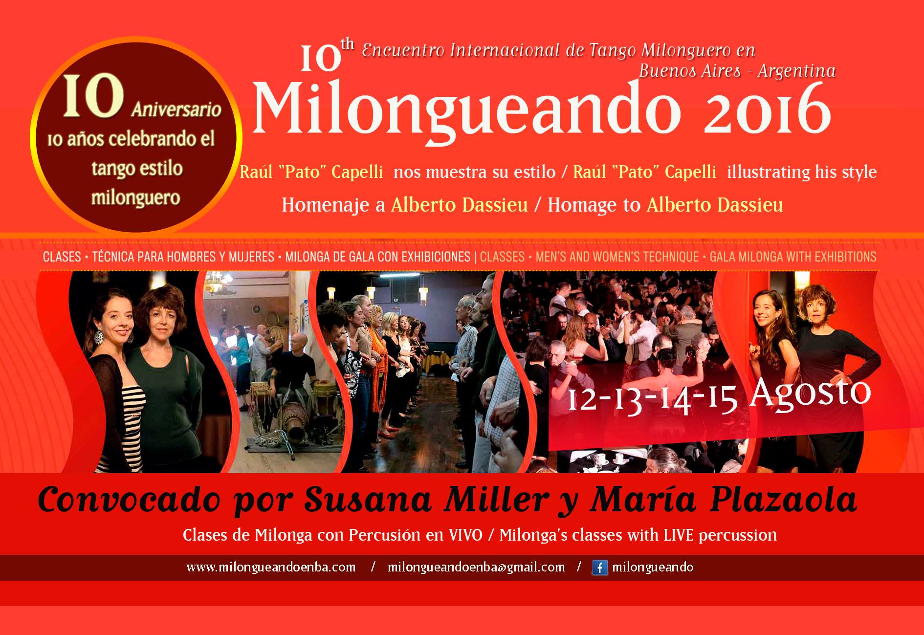 10° Encuentro de Tango Milonguero Milongueando en B.A. 2016