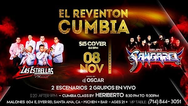 "Sangarci" y "Sonora De LAS Estrellas" Reventon Cumbia Nov8