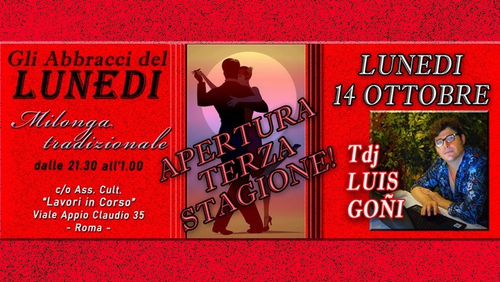 Riapre 'Gli Abbracci del Lunedi': lun. 14 10 - Tdj Luis Goñi