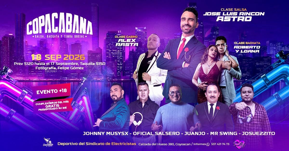 Copacabana salsa, bachata y timba social- septiembre 💫