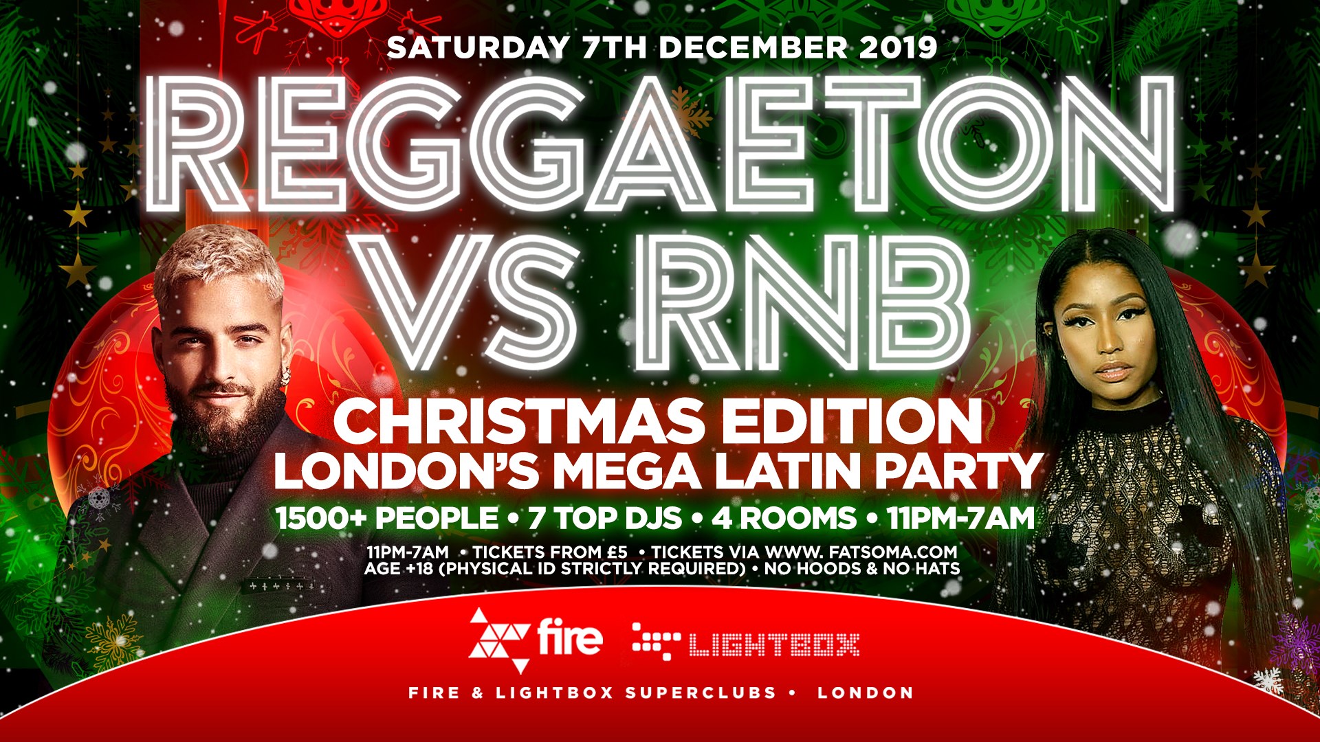 REGGAETON VS RNB - CHRISTMAS EDITION "LONDON'S MEGA LATIN PARTY" @ FIRE & LIGHTBOX SUPERCLUBS - 7 12 19