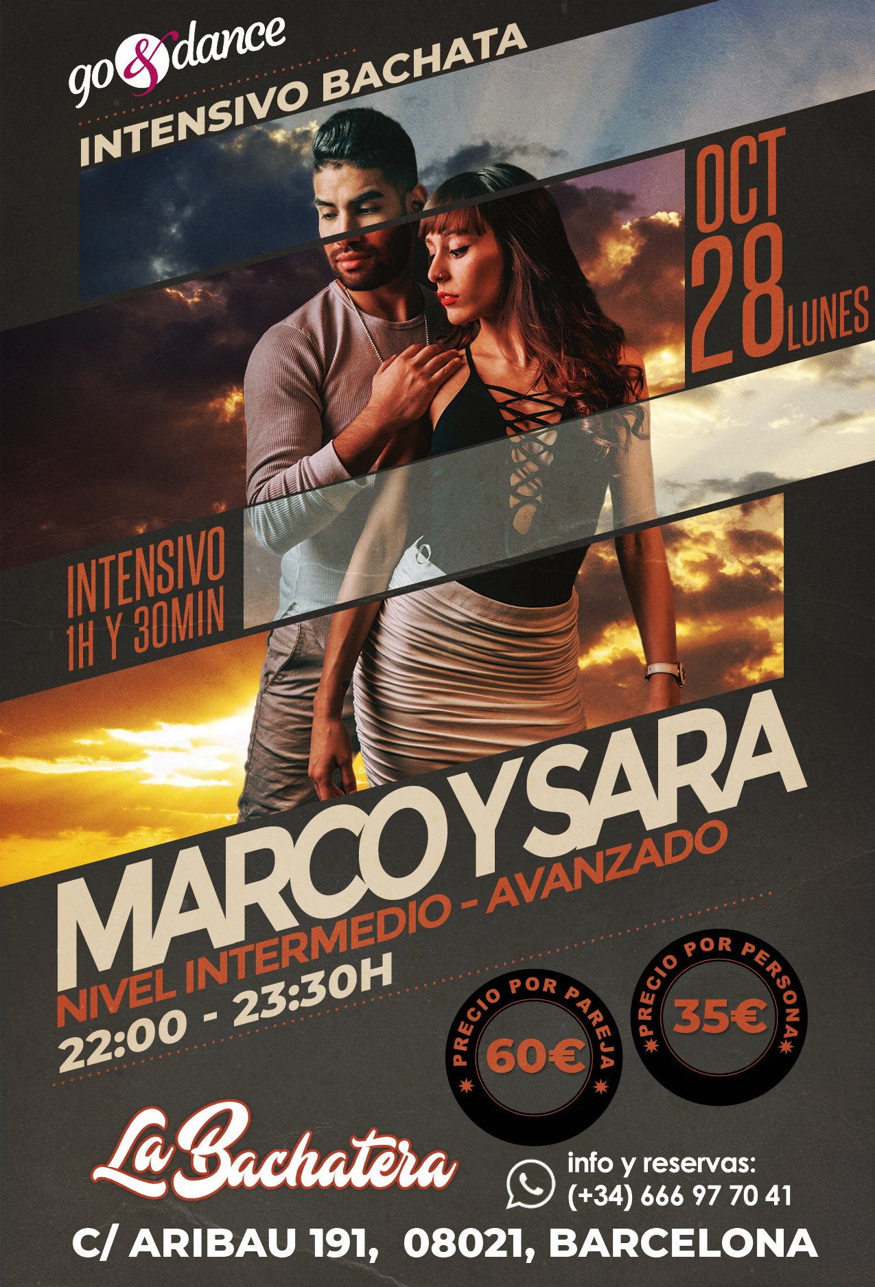 Bachata Workshop Marco and Sara in Barcelona - Monday 28 October 2019