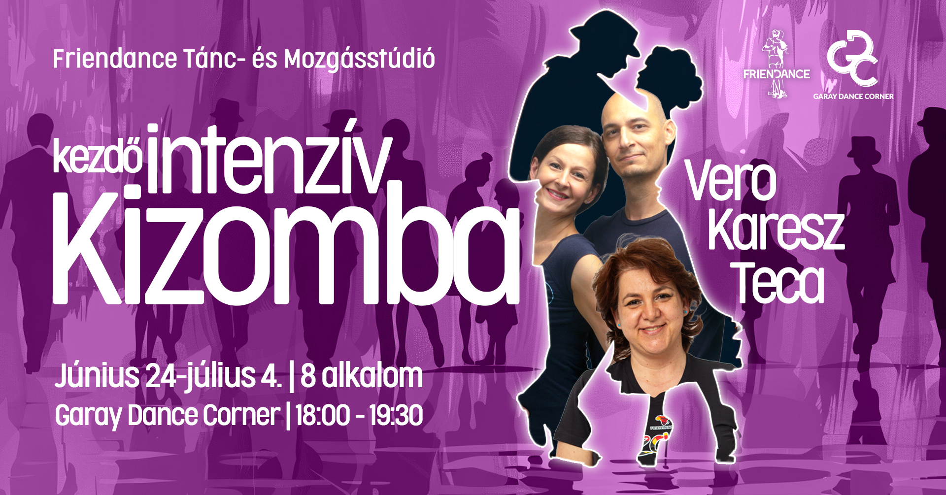 Intenzív KEZDŐ KIZOMBA nyári tanfolyam 4+4 alkalom