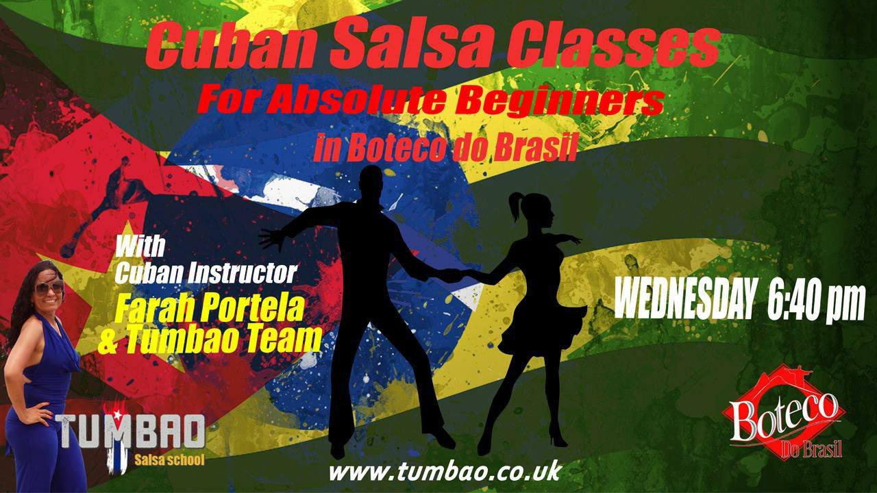 Salsa Dance Classes for Absolute Beginners Wednesdays 6.40pm