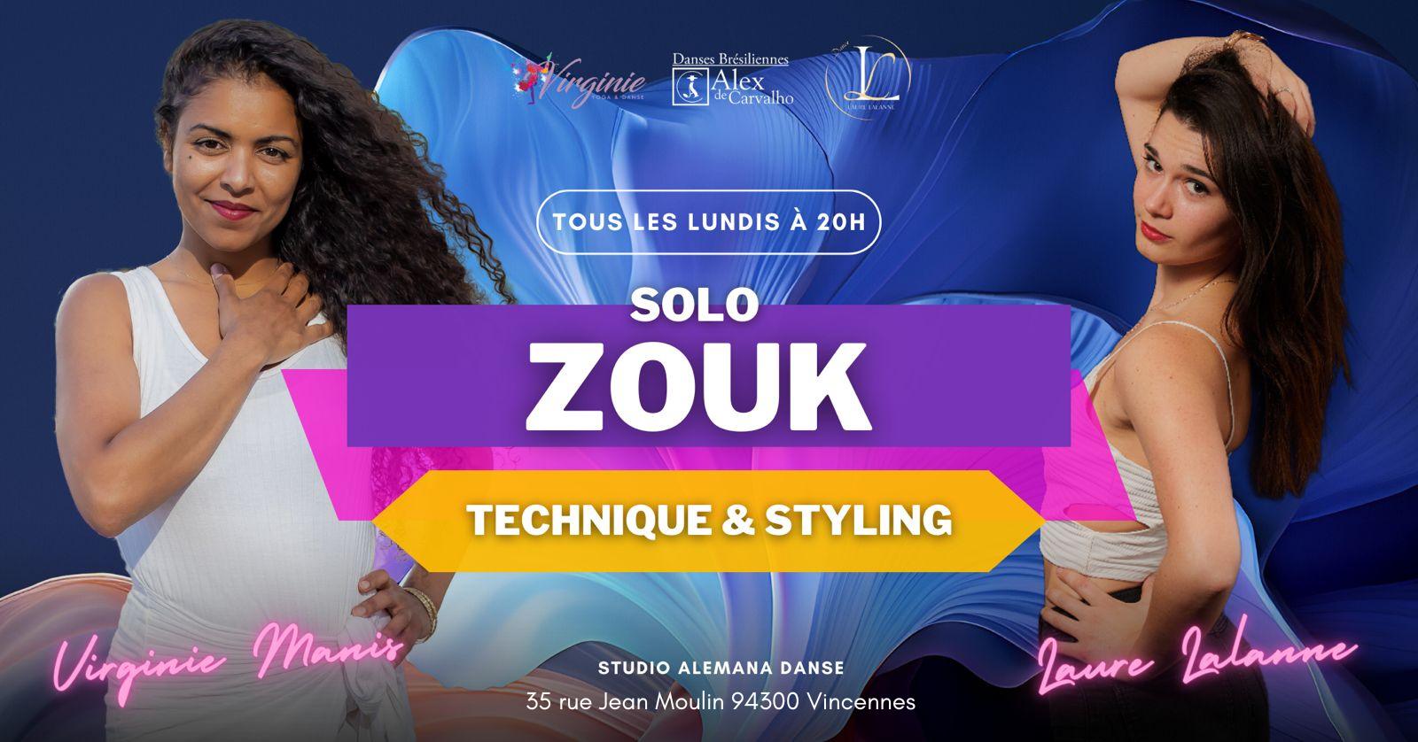 Solo Zouk Technique et Styling - Cours régulier annuel de Zouk Brésilien avec Laure et Virginie