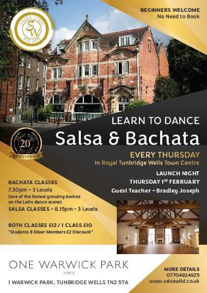 Learn to Dance Salsa & Bachata “Launch Night Thursday 1st February” In Royal Tunbridge Wells