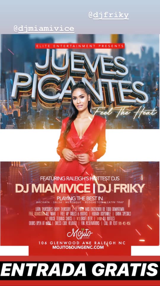 Latin Thursday’s con Dj Miami-Dj Friky NO COVER