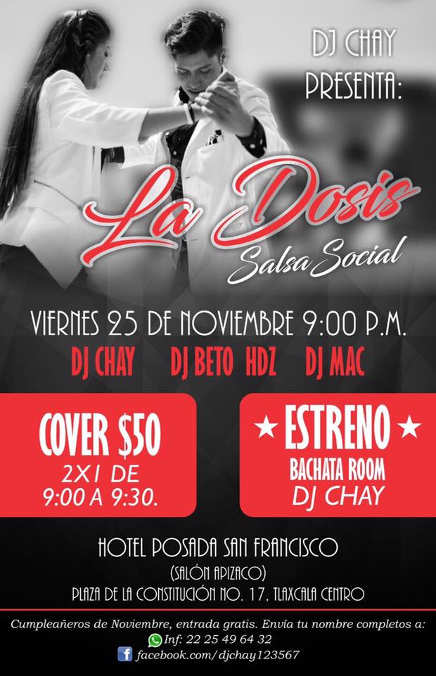 La Dosis Salsa Social ¡Estreno! Bachata Room 25.11.16 9PM