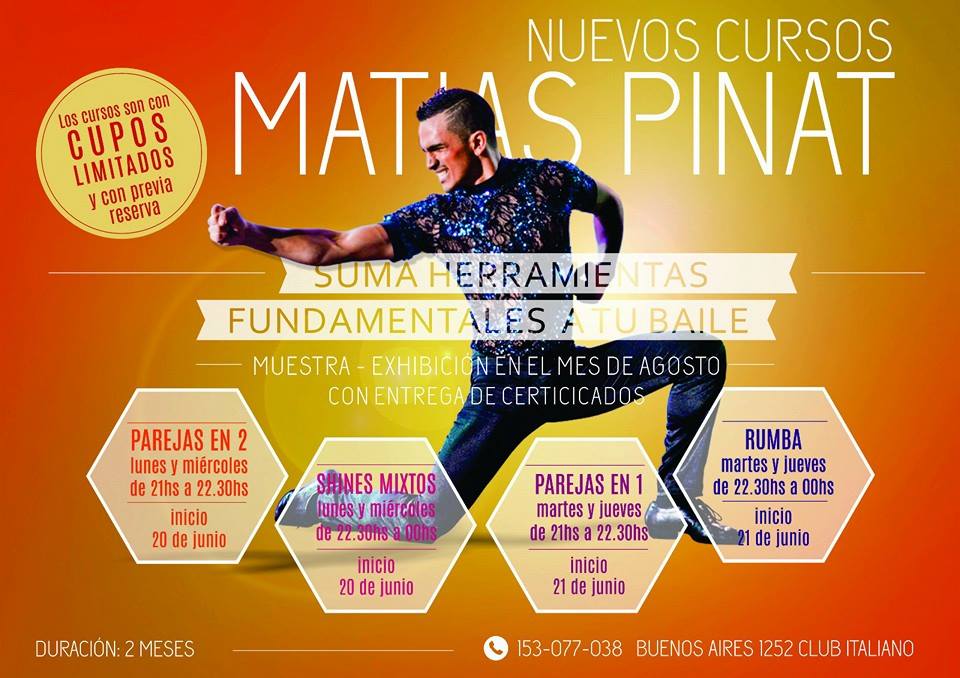 Nuevos Cursos Coreográficos Matías Pinat en Rosario.
