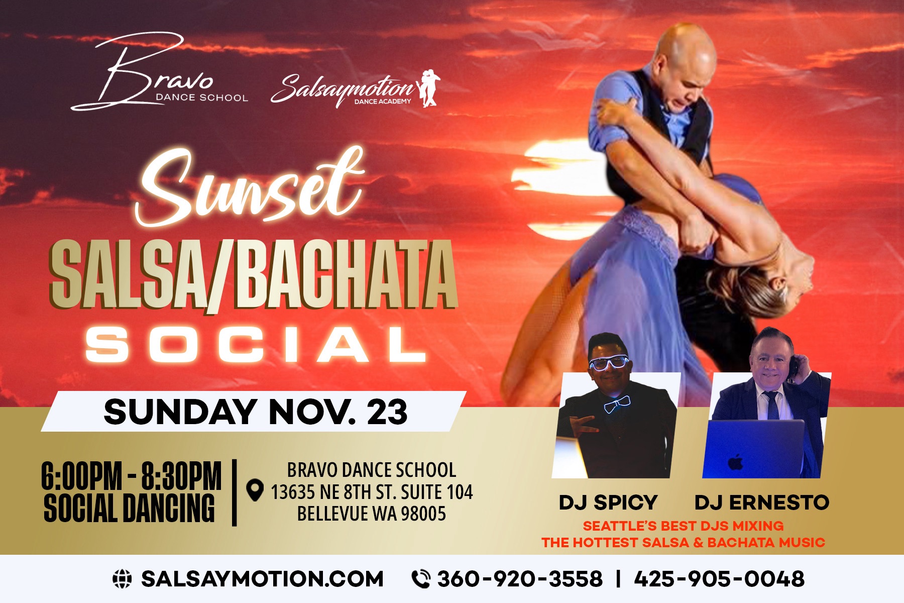 Sunday Sunset Salsa Bachata Social w DJ Ernesto & DJ Spicy π
ππΊ