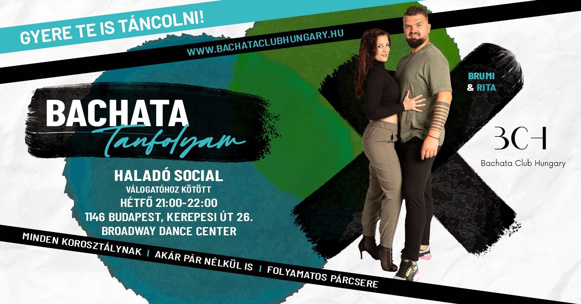 Haladó Social Bachata Képzés (Válogatott Csoport)