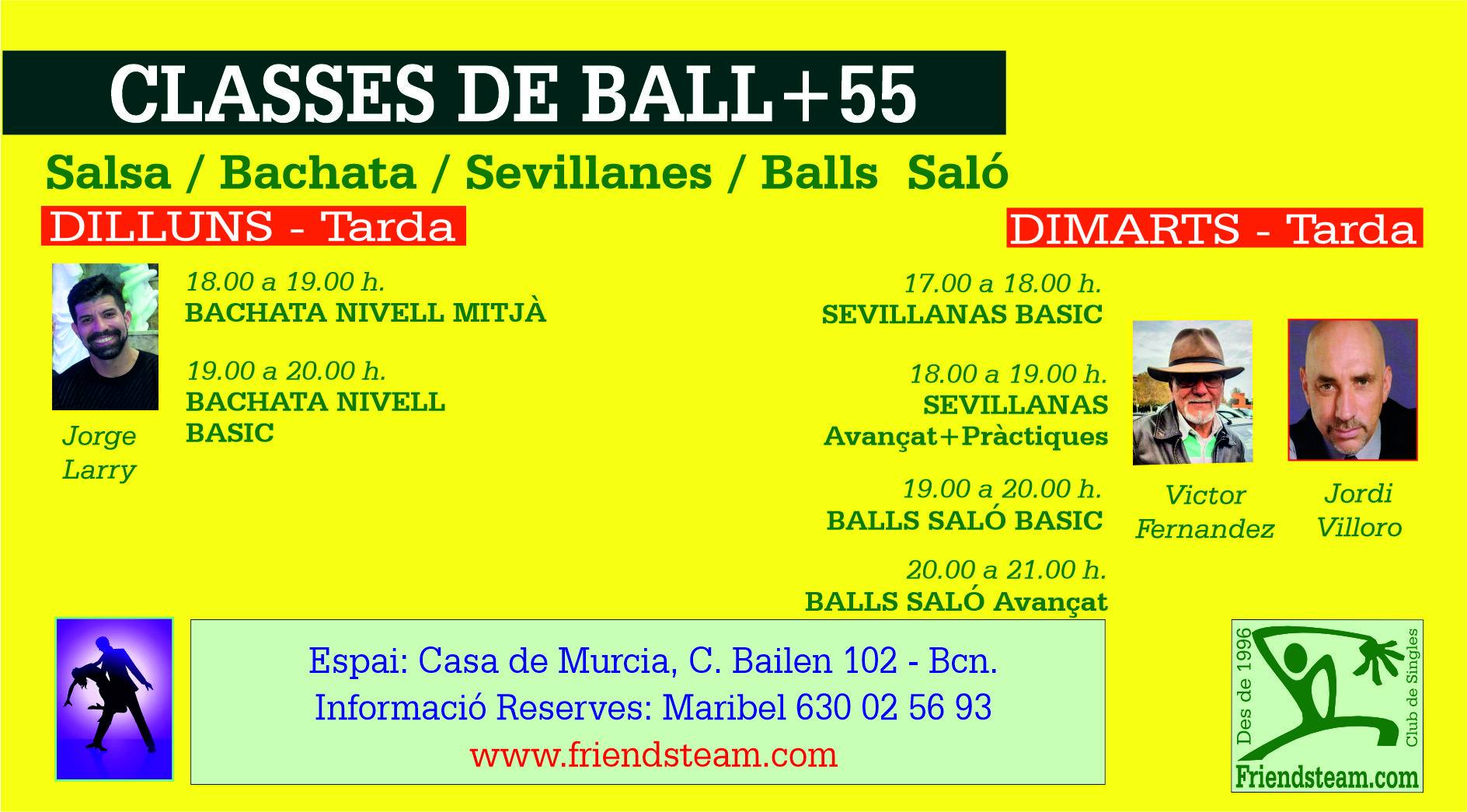 CURSOS DE BALL Dilluns 1 Dimarts 2 Juny 2026 - Club Friendsteam