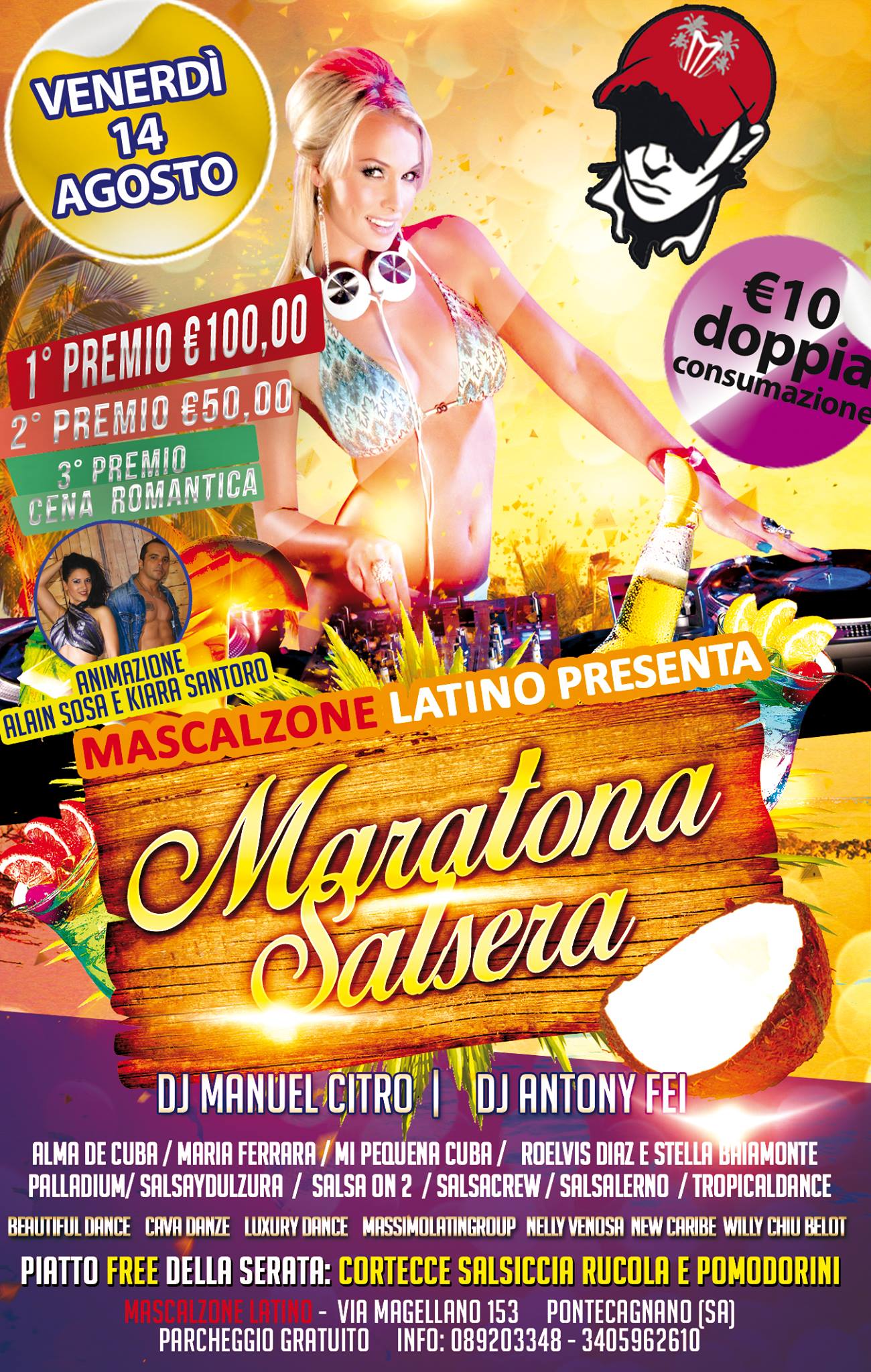LATIN PARTY #12 - MARATONA SALSERA serata caraibica a premi al MASCALZONE LATINO