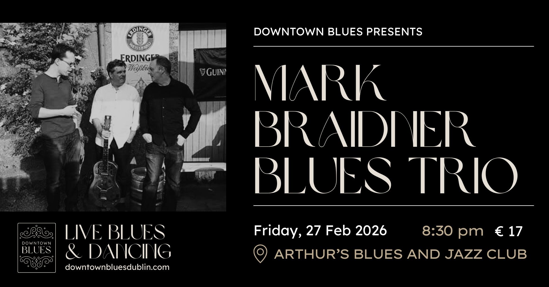 DTB Live Blues & Dancing with Mark Braidner Blues Trio