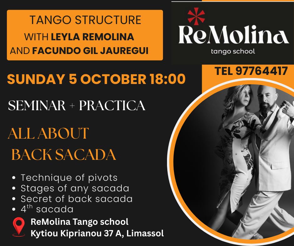 Tango Structure workshop "All about back sacada" Sunday 5 October