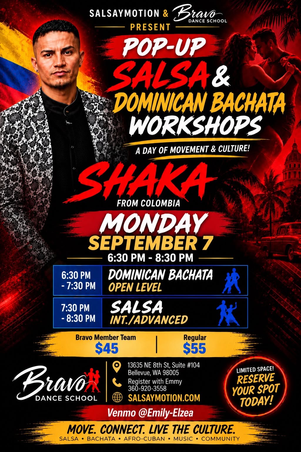POP-UP DOMINICAN BACHATA & SALSA WITH SHAKA 🇨🇴