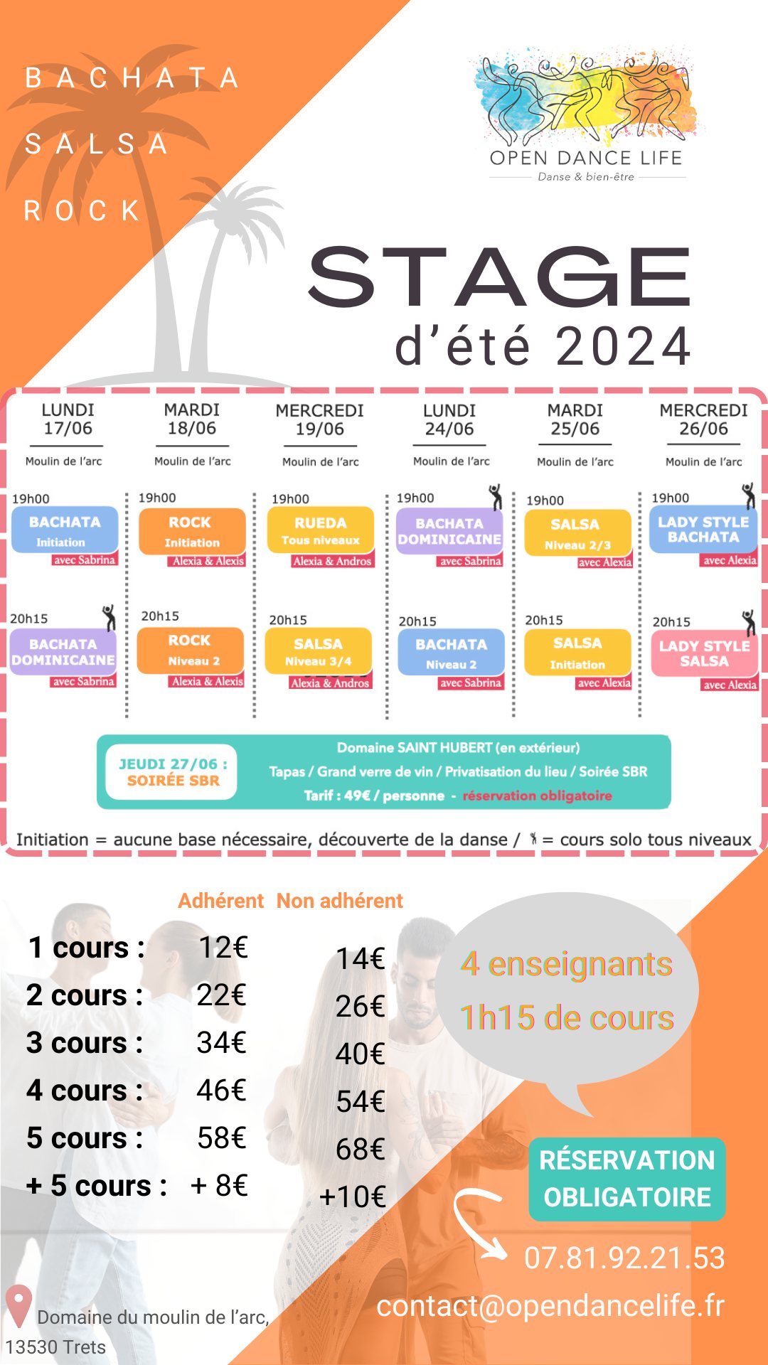 ☀️ STAGES INITIATION & niveau 2,3 & 4 : SALSA, BACHATA & ROCK ☀️