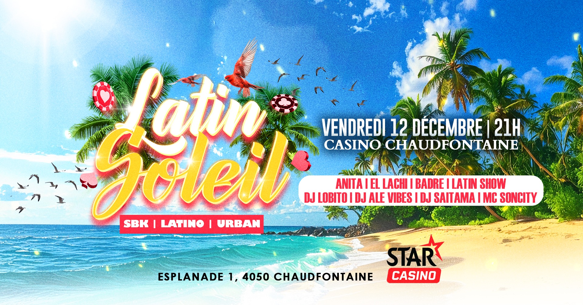 Latin'Soleil ร Liรจge CE VENDREDI 12 12 - 21H Casino Chaudfontaine