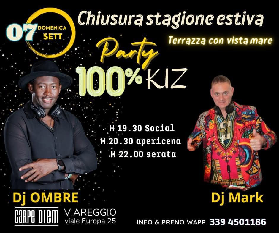 Party π―% KIZOMBA in terrazza . Dom 7 Settembre. Carpe Diem Viareggio