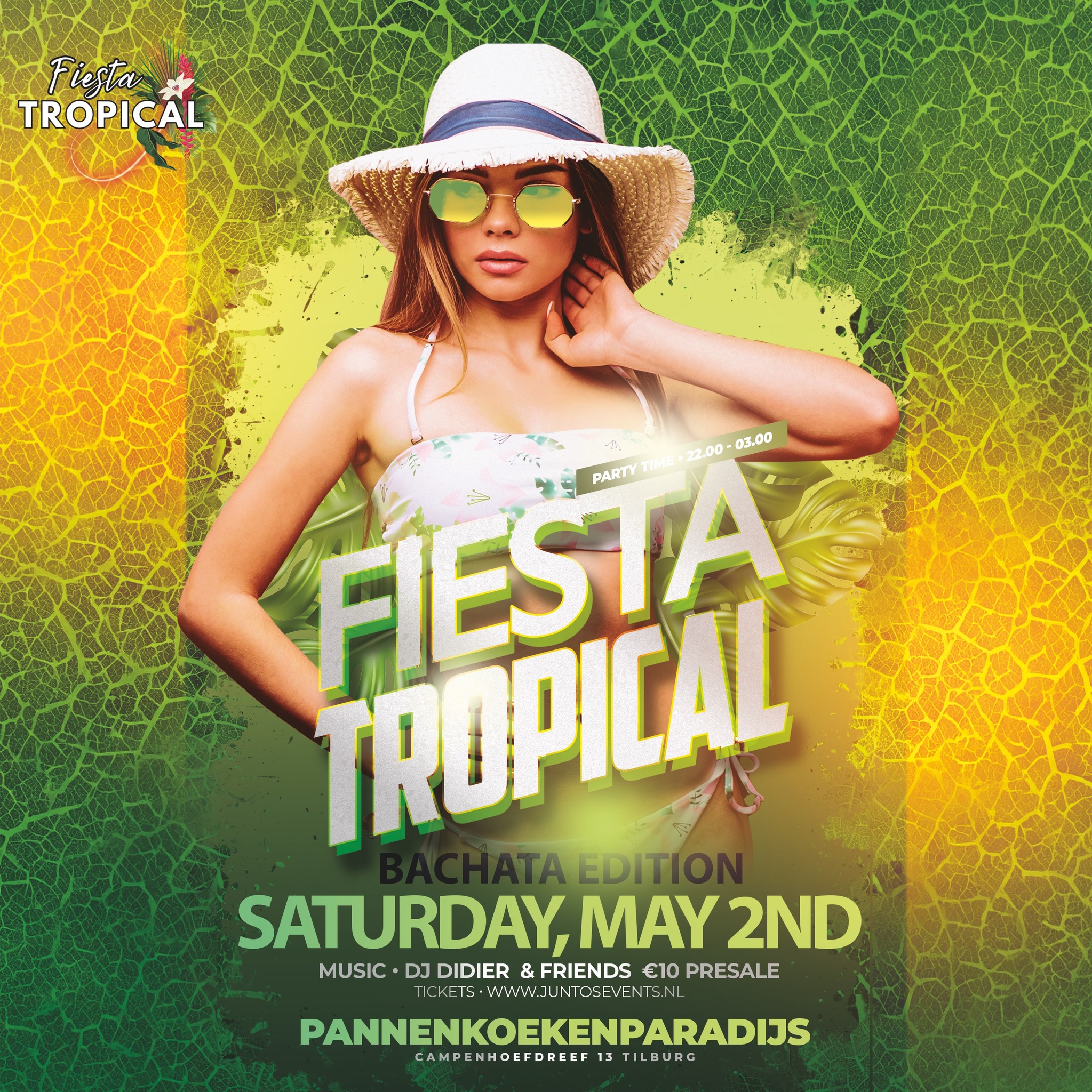 Fiesta Tropical π΄ Bachata Edition π΄ Zat. 4 April β’ Tilburg