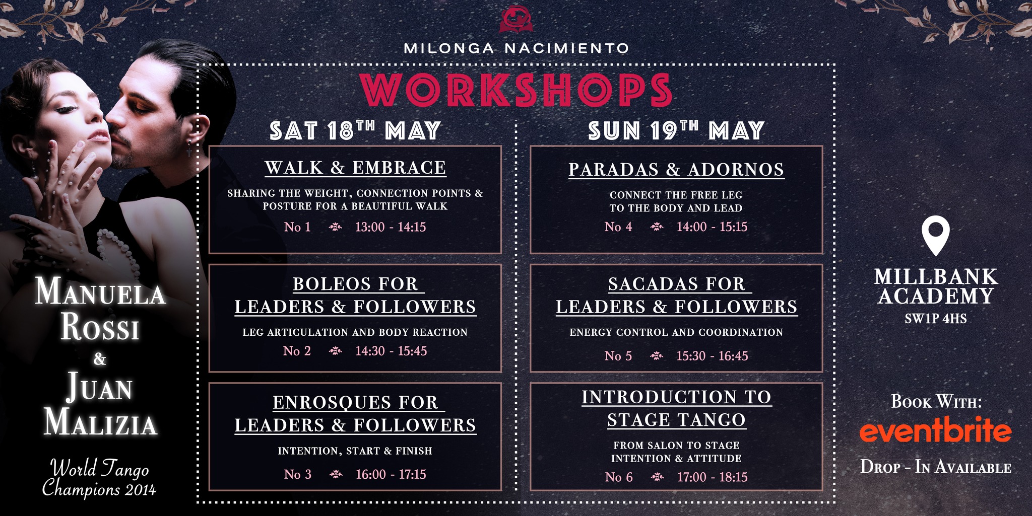 Milonga Nacimiento - Workshops π₯β€οΈ - Juan Malizia & Manuela Rossi