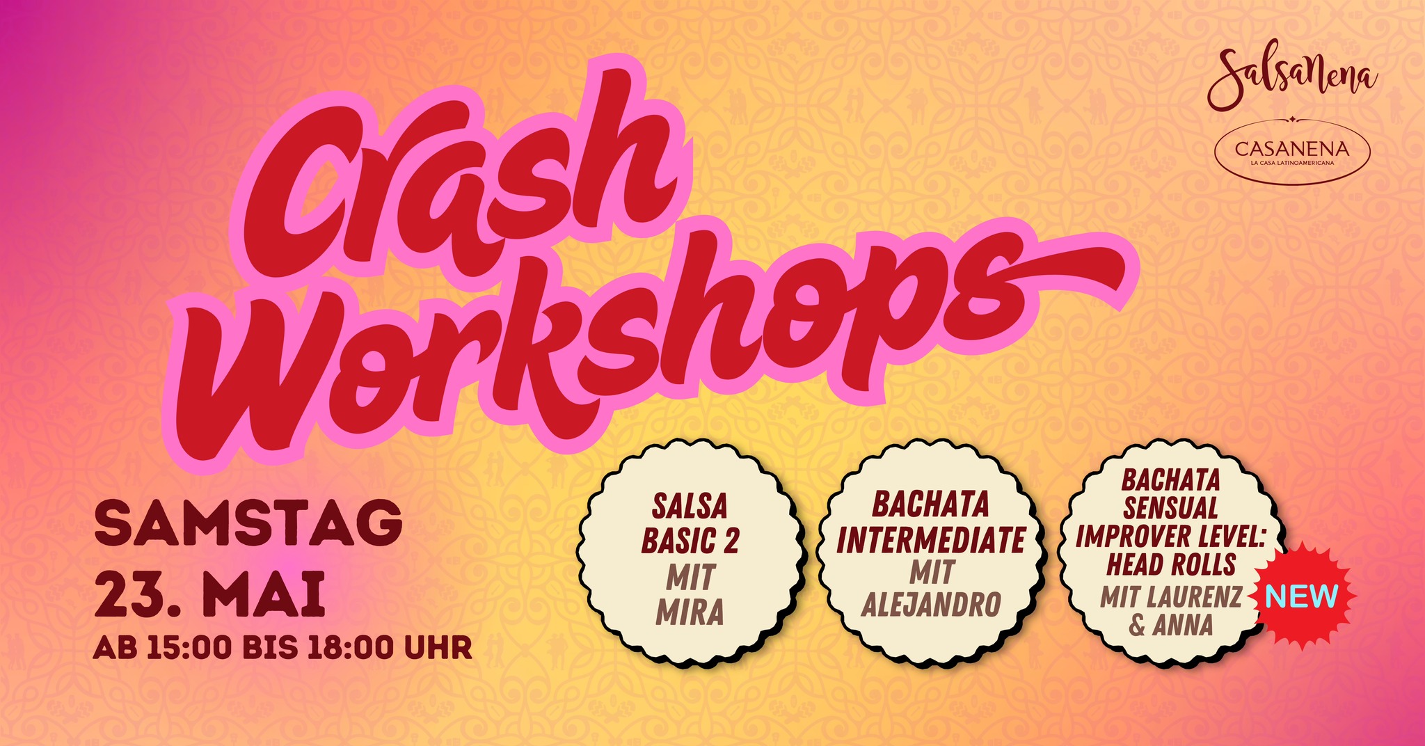 SAMSTAG CRASH WOKSHOPS💃🥳😎