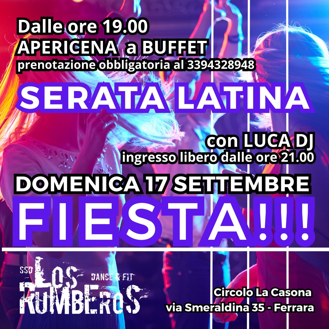 Fiesta!!! Apericena e Serata Salsera di inizio stagione!