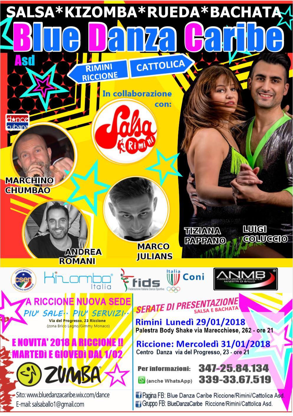 Nuovi corsi Salsa Bachata Zumba Riccione Rimini