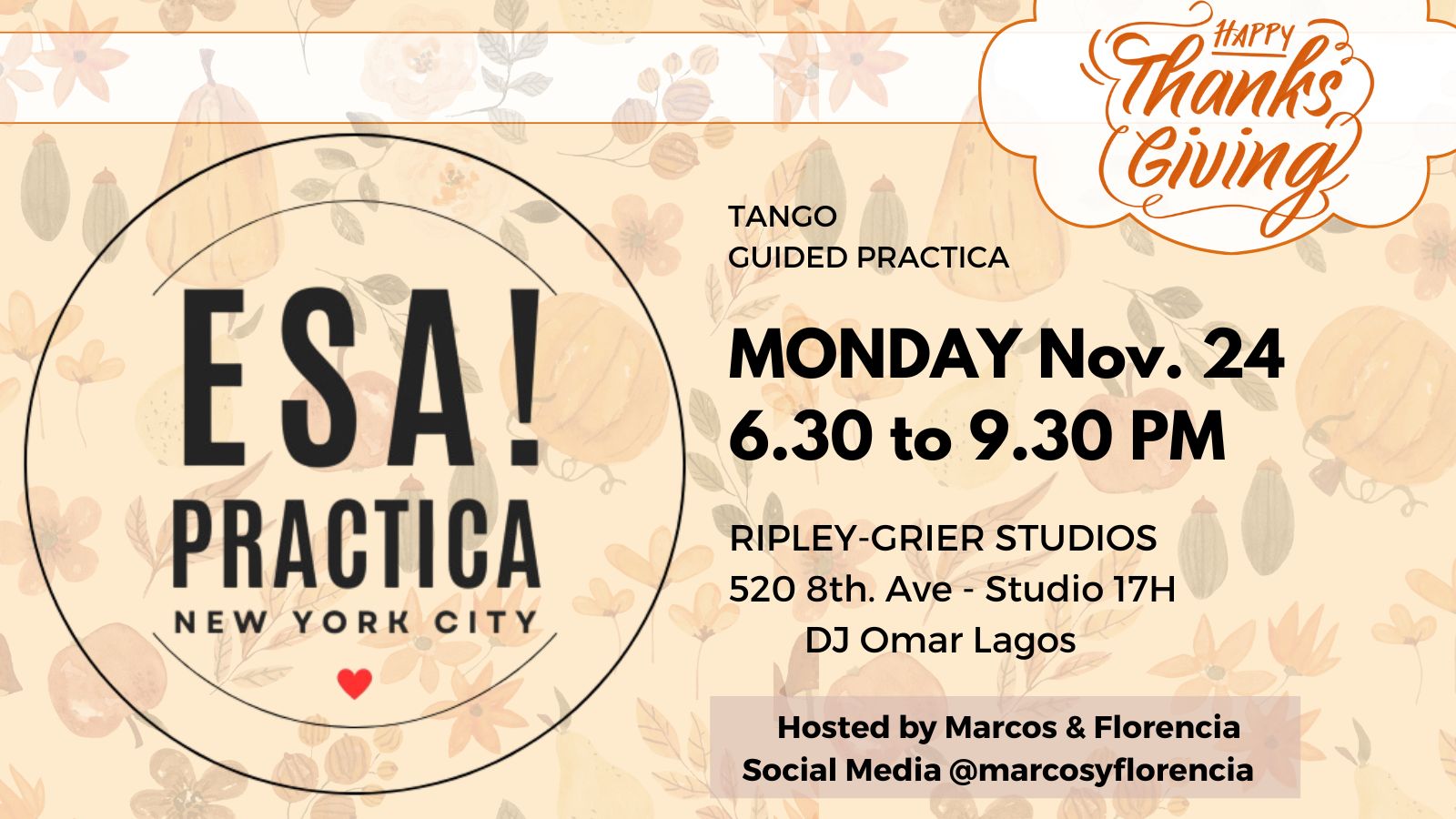 ESA! PRACTICA! β Grateful to Dance Thanksgiving Edition β