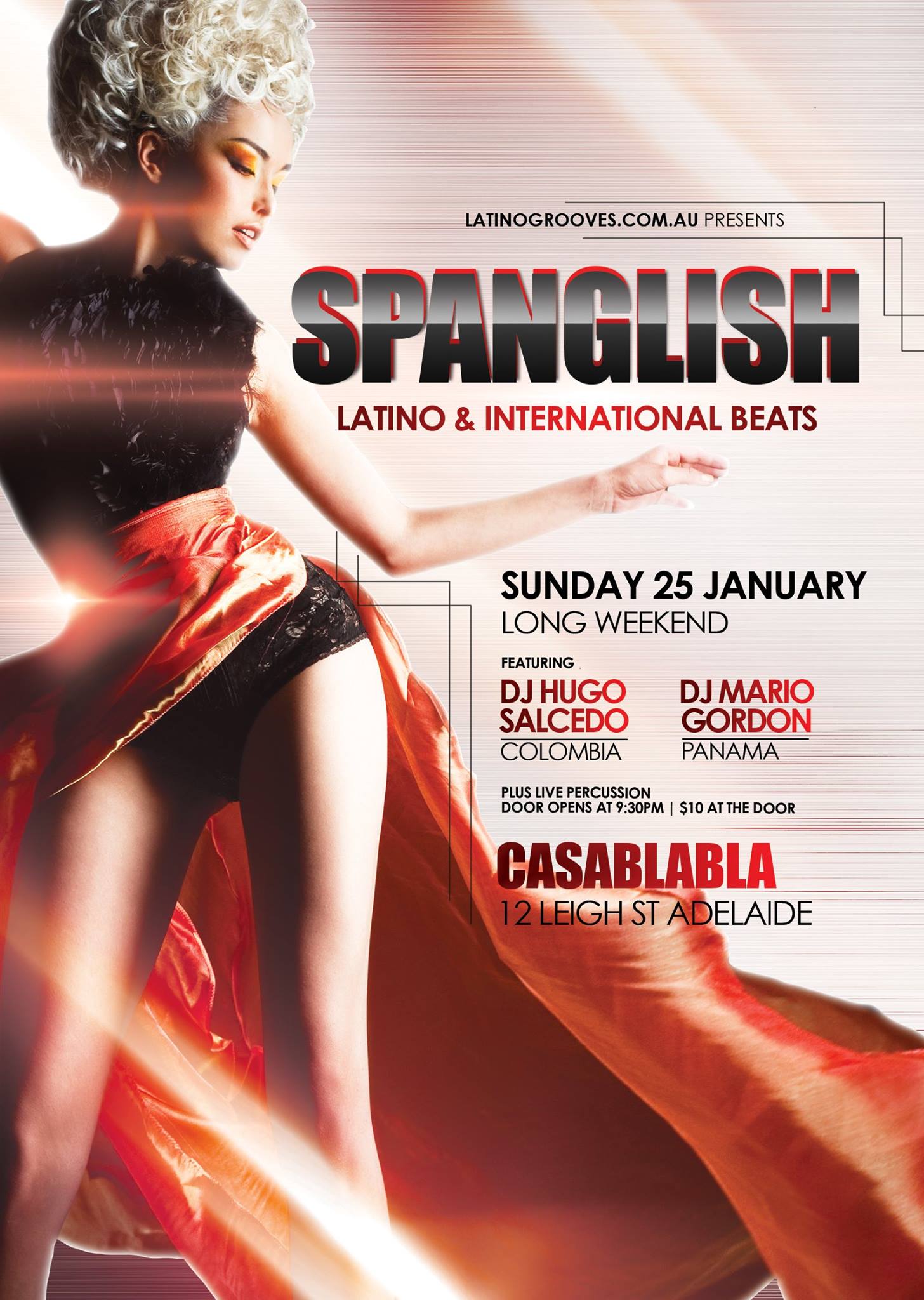 SPANGLISH - Latino & international beats - Sunday Jan 25 long weekend