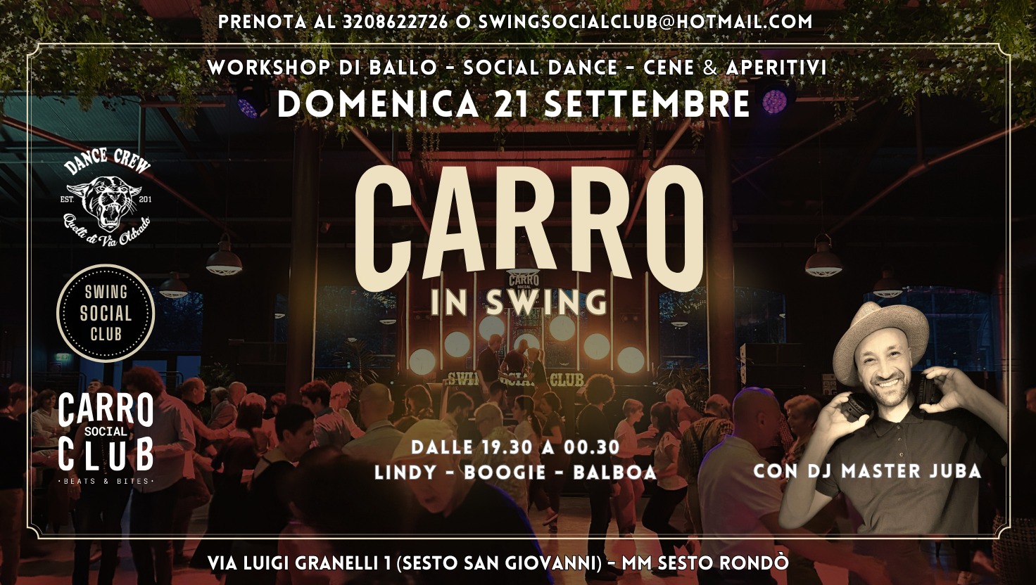 CARRO IN SWING 21.09 - La domenica swing di Milano