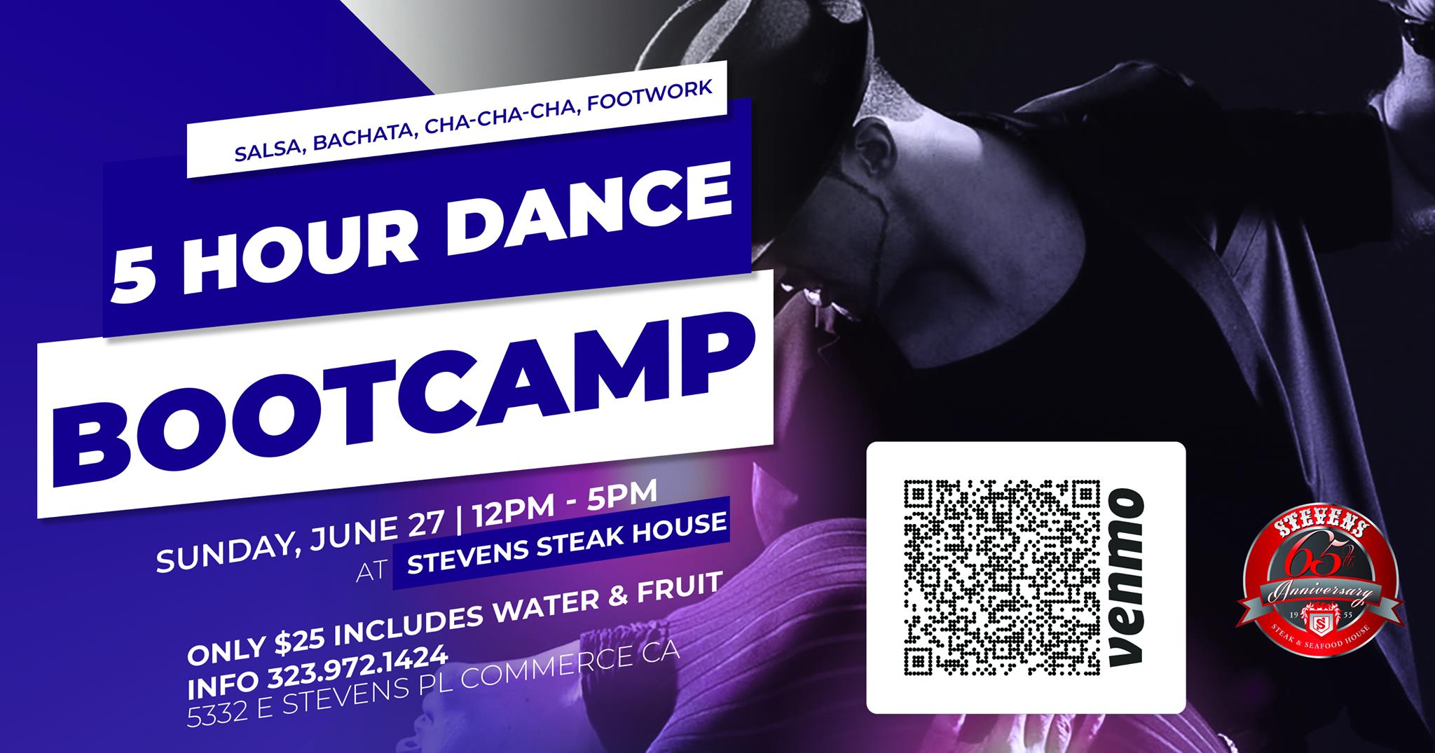 5 Hour Dance Bootcamp at Stevens Steak House