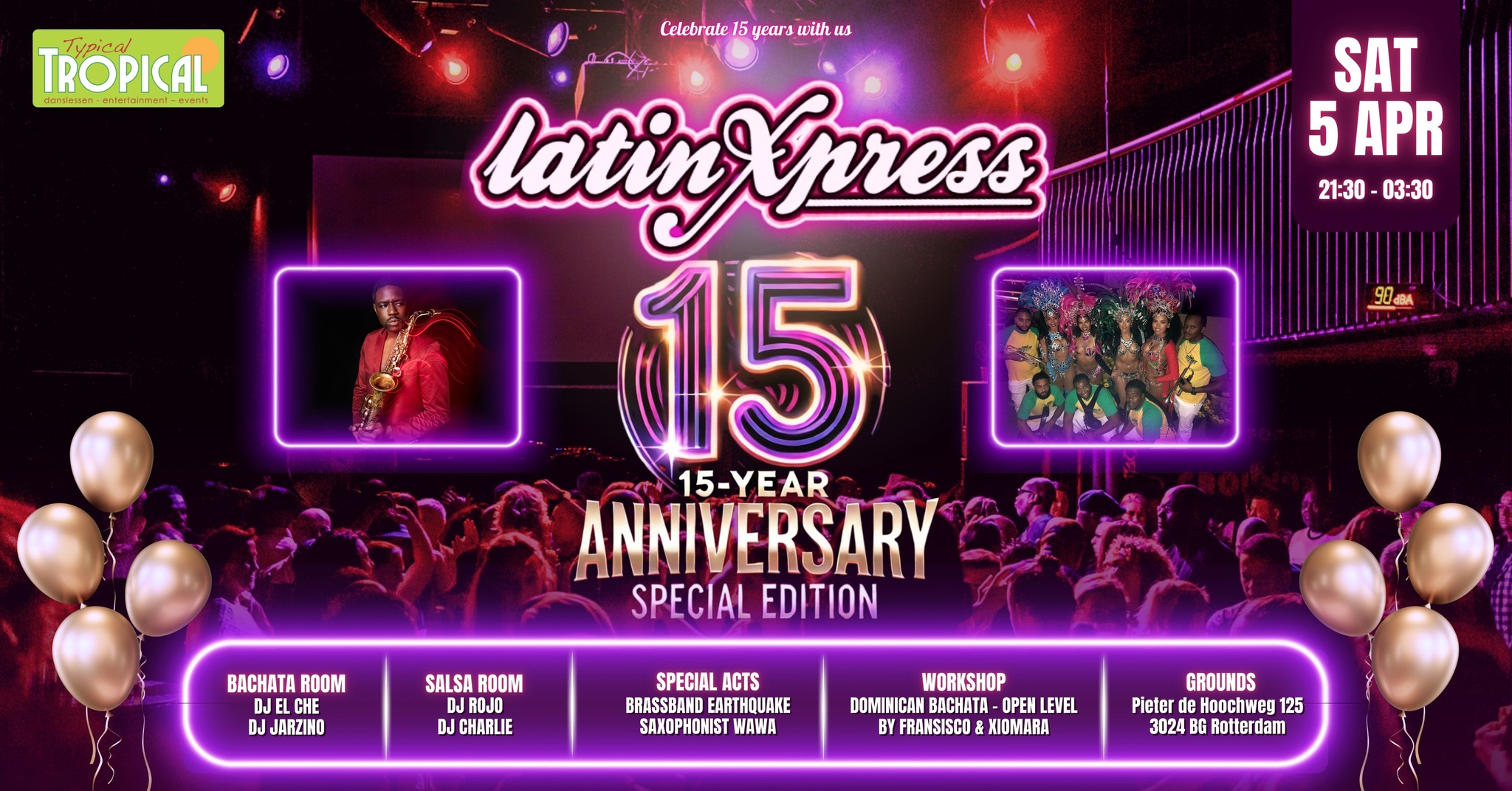 LatinXpress 15 Year Celebration * The best of Salsa & Bachata * 2 rooms * Saturday April 5