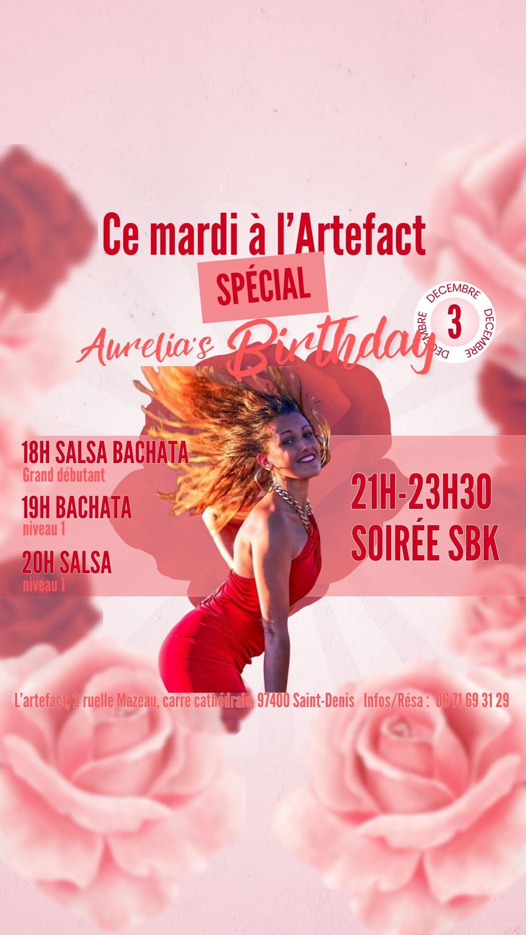 Cours SALSA BACHATA + SOIRÉE SBK💃 Spécial anniversaire d’Aurelia🎂
